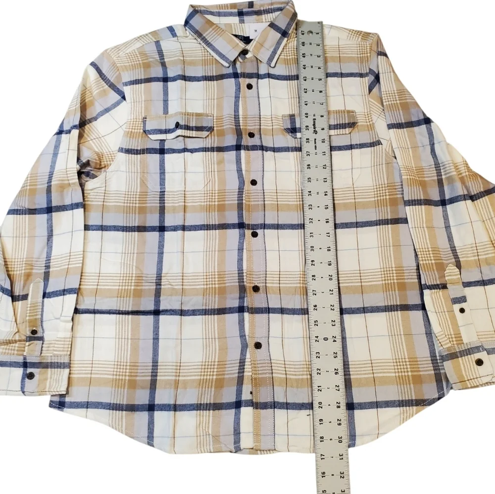 George Men's Long Sleeve Plaid Flannel Shirt Size XLarge
